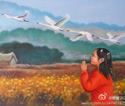 女画家李薏《天鹅》作品展示